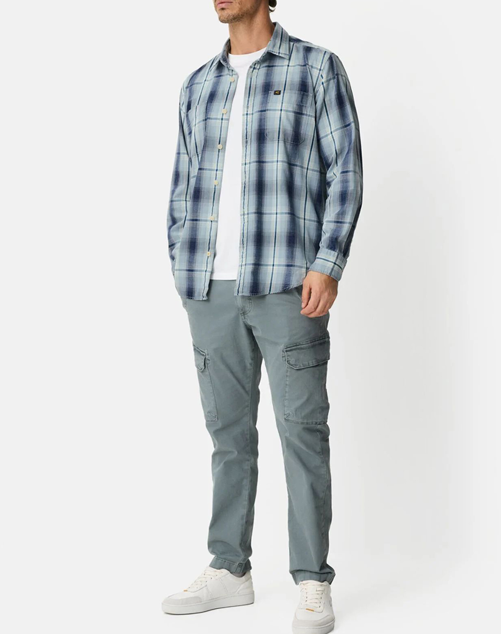 Camel Active Πουκάμισο Μ 2Pocket Check C261-409112-7S12-46 Blue ανδρικά ρούχα πουκάμισα Politikos Shop Πολιτικός