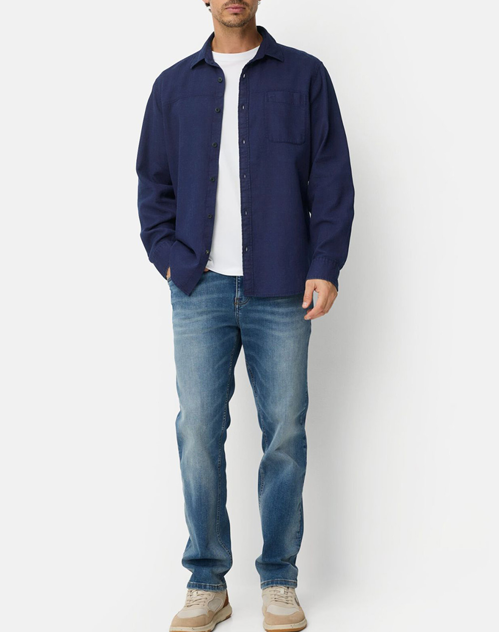 Camel Active Πουκάμισο Μ Structure C261-409136-7S36-48 Darkblue ανδρικά ρούχα πουκάμισα Politikos Shop Πολιτικός