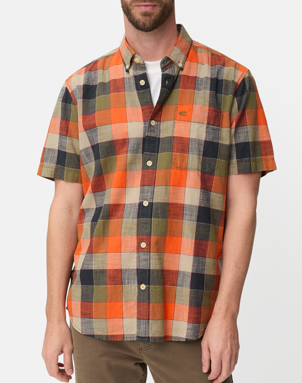 CAMEL ACTIVE ΠΟΥΚΑΜΙΣΟ Κ.Μ. B.D. check + C261-409261-7S61-66 DarkOrange