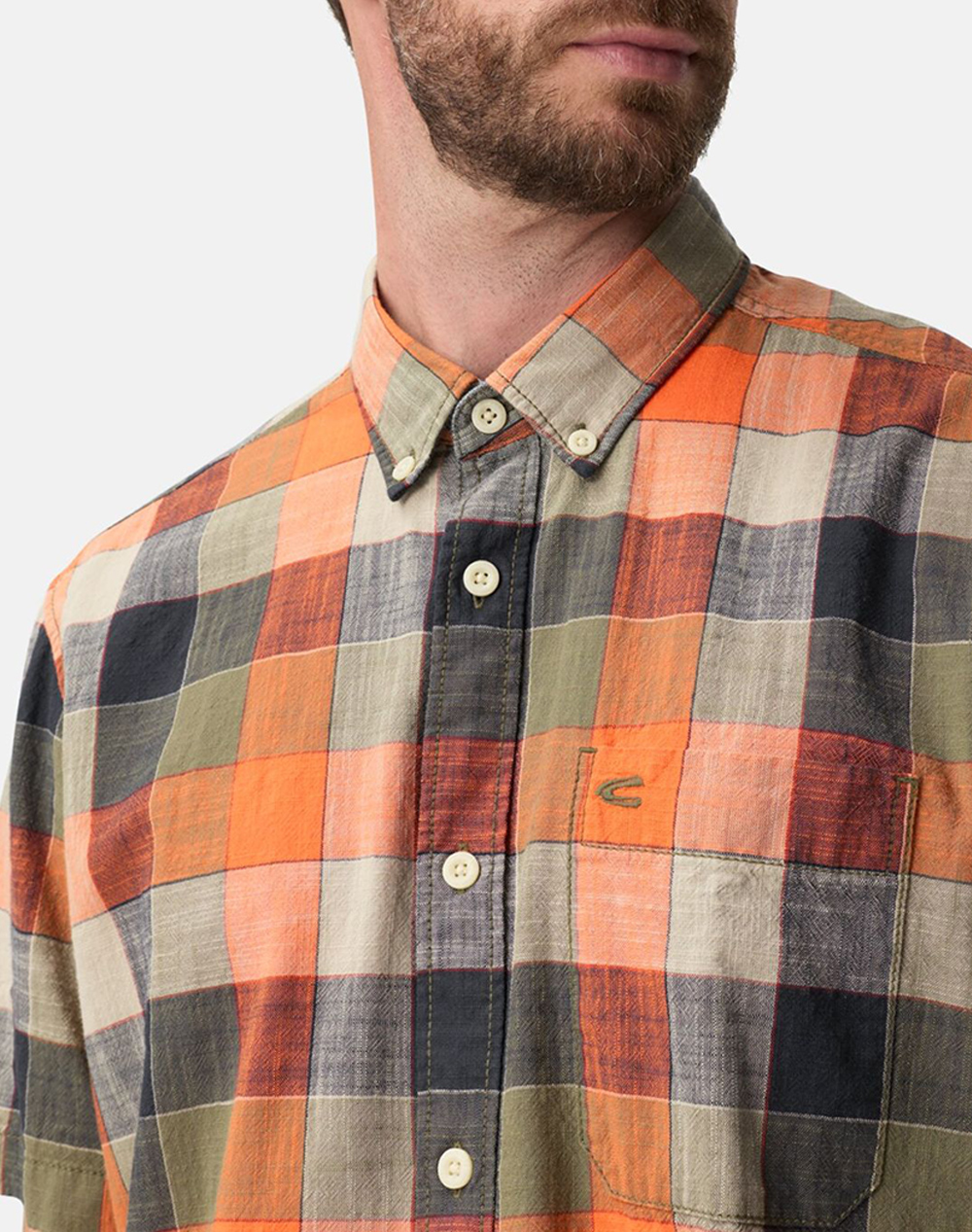 Camel Active Πουκαμισο Κ Μ B D Check + C261-409261-7S61-66 Darkorange ανδρικά ρούχα πουκάμισα Politikos Shop Πολιτικός