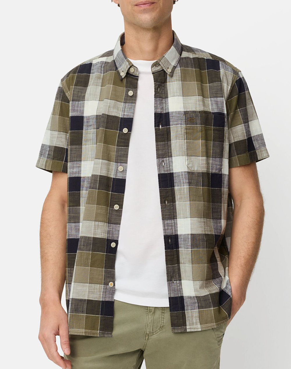 CAMEL ACTIVE ΠΟΥΚΑΜΙΣΟ Κ.Μ. B.D. check + C261-409261-7S61-35 Olive