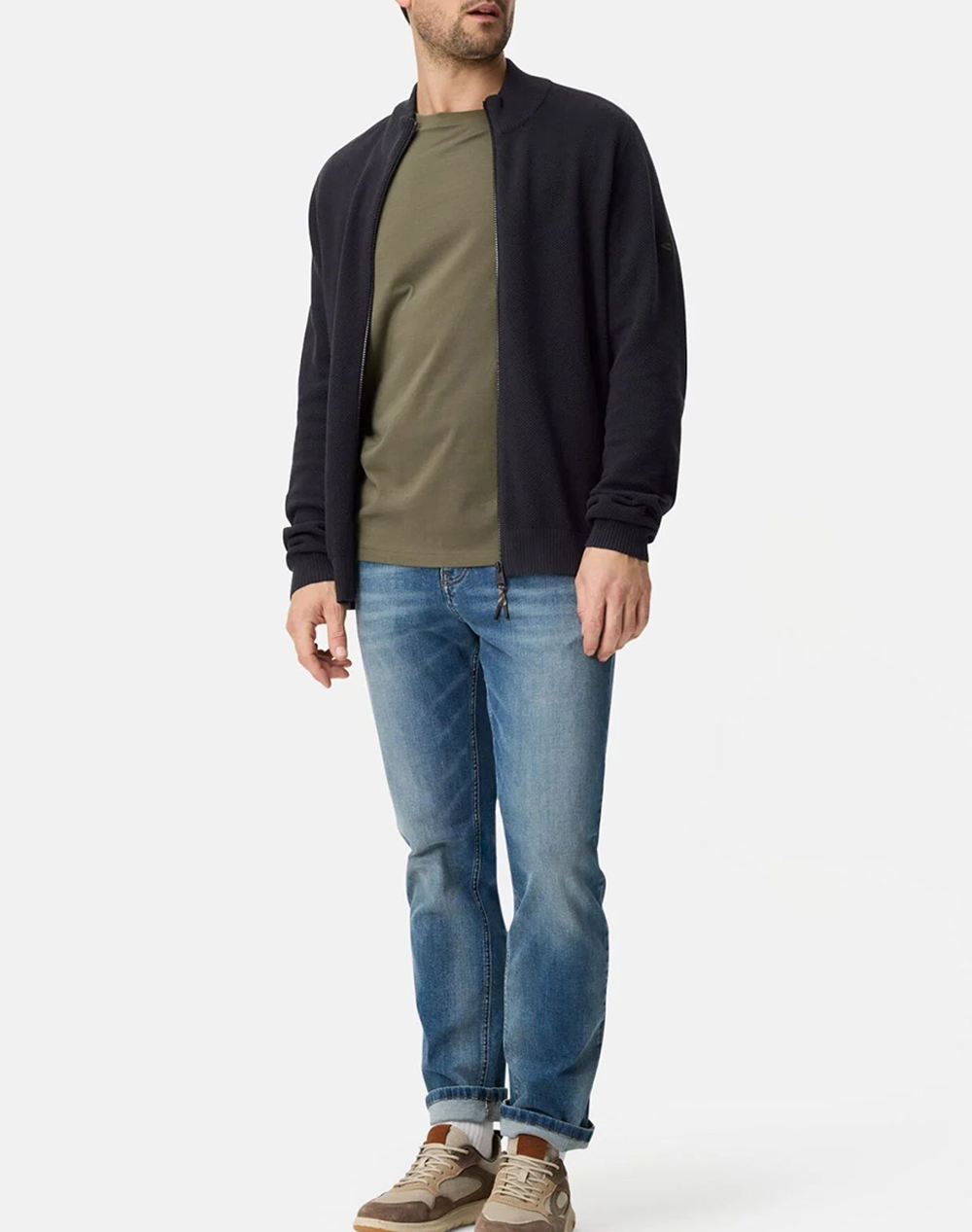 CAMEL Πλεκτή Ζακέτα full zip stand up collar C261-409501-7K01-48 DarkBlue φωτογραφία