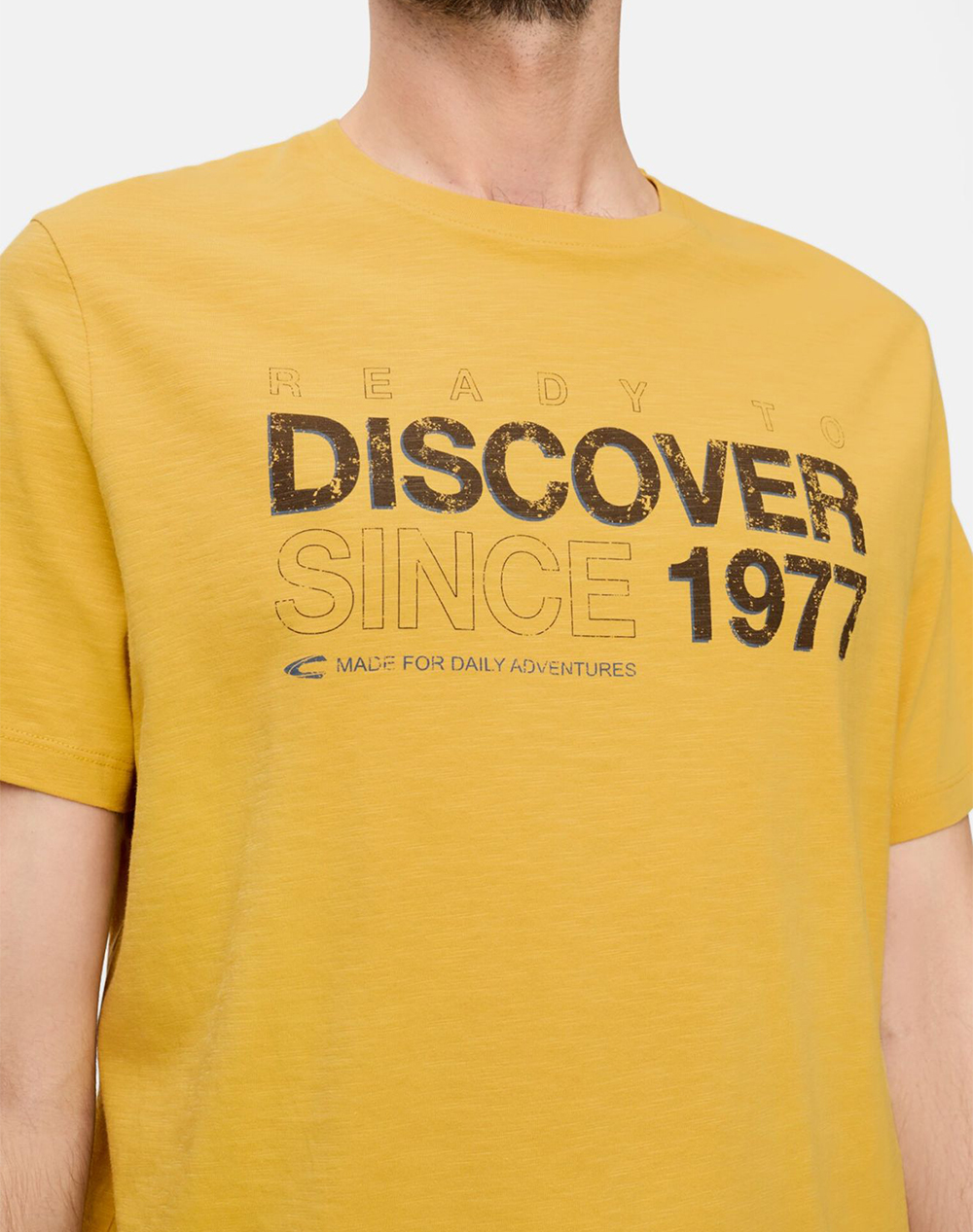 Camel Active T-Shirt Κ Μ Printed C261-409700-7T17-64 Yellow ανδρικά ρούχα μπλούζες Politikos Shop Πολιτικός