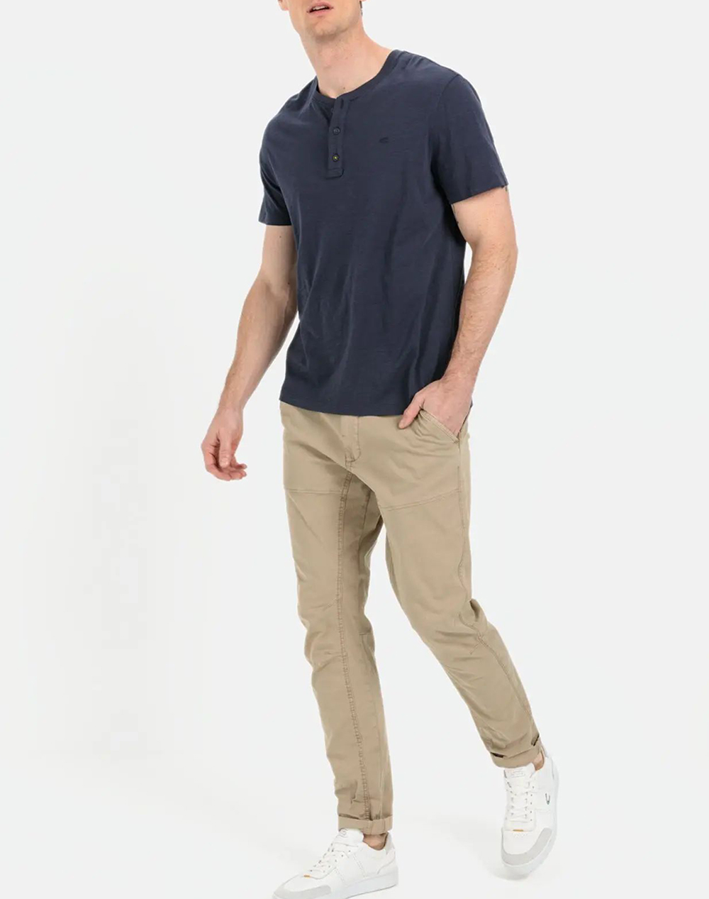 Camel Active T-Shirt K M Nos Henley C261Nos-409474-9T84-47 Darkblue ανδρικά ρούχα μπλούζες Politikos Shop Πολιτικός