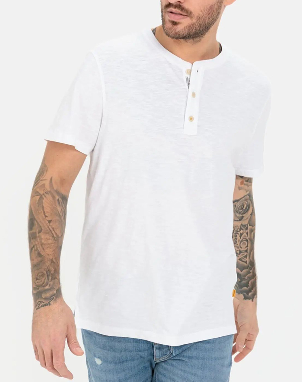 CAMEL T-SHIRT K.M. NOS Henley C261NOS-409474-9T84-01 White