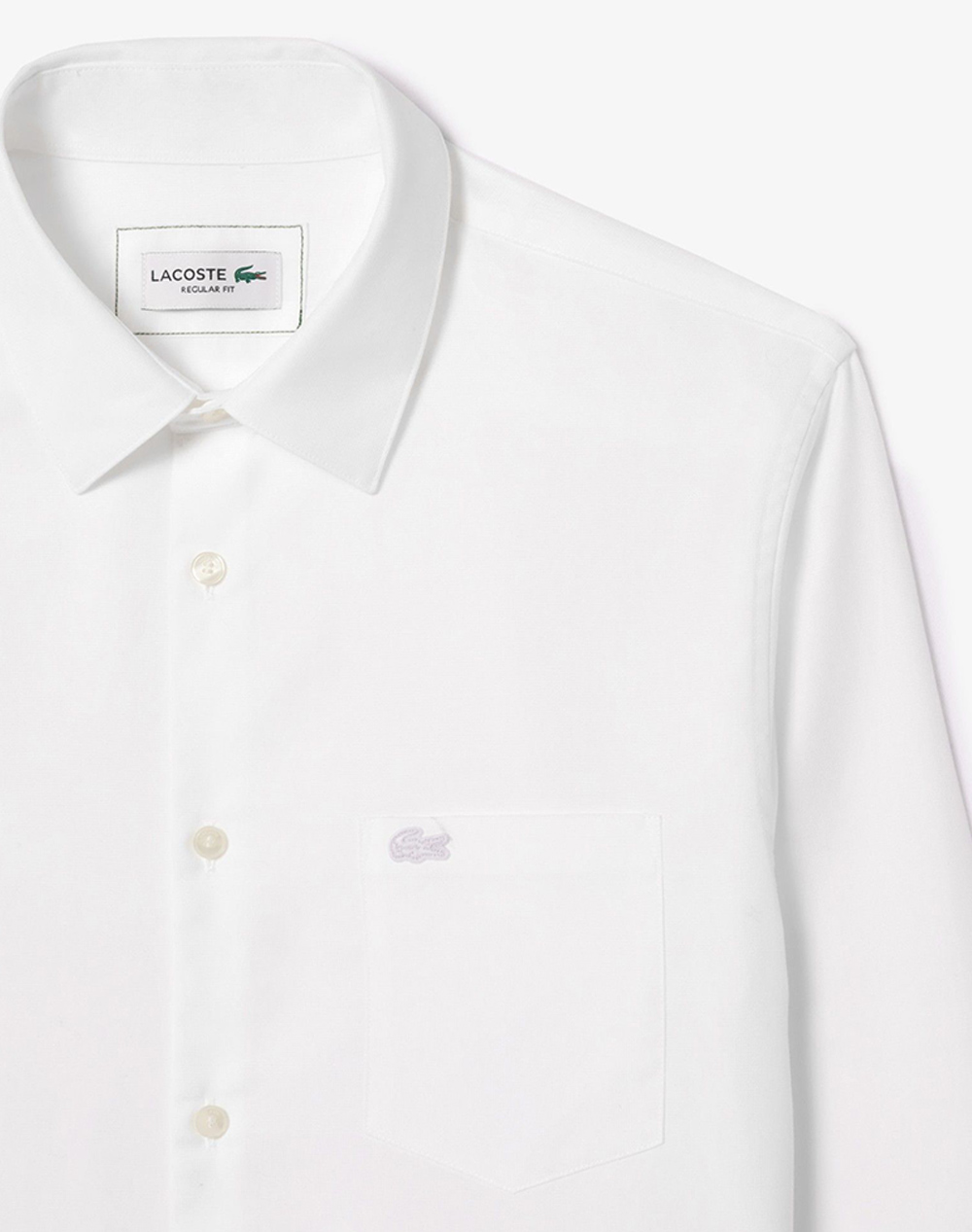 Lacoste Ποyκαμισο Μμ Shirt Ls 3Ch8522-001 White ανδρικά ρούχα πουκάμισα Politikos Shop Πολιτικός