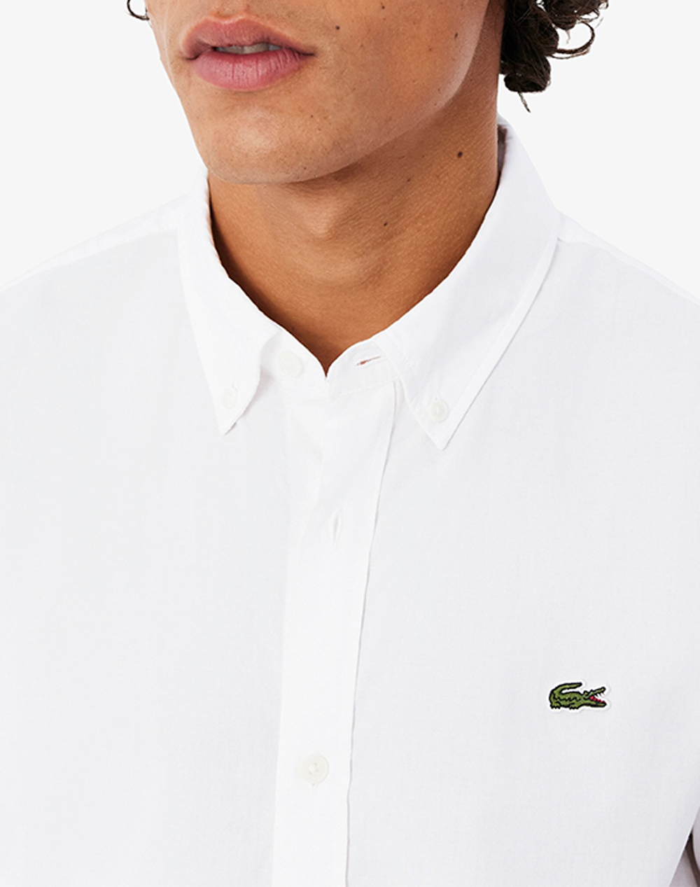 Lacoste Υποκαμισο Κμ 3Ch2312-001 White ανδρικά ρούχα πουκάμισα Politikos Shop Πολιτικός