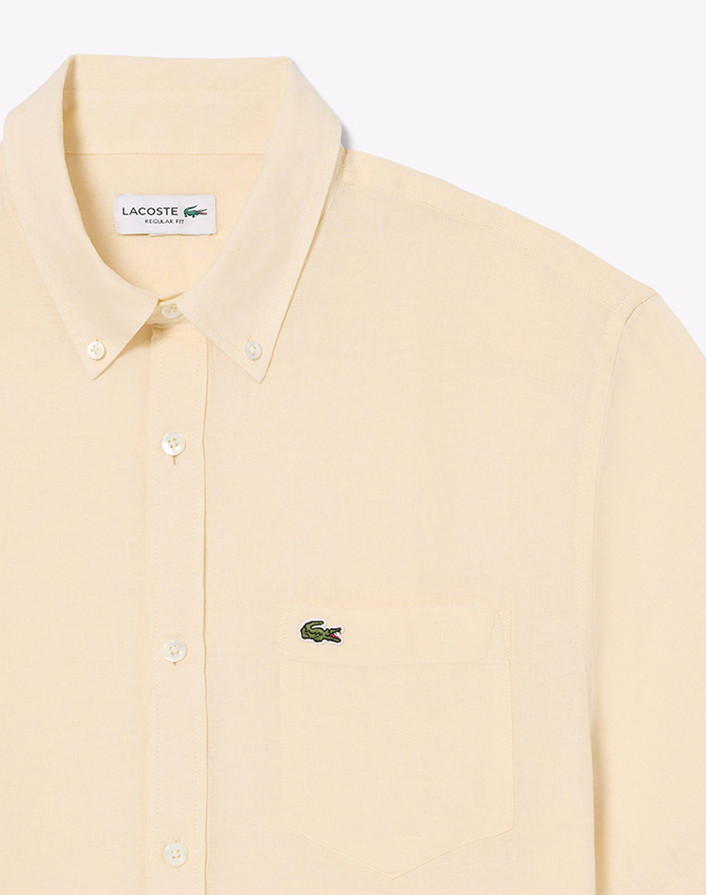 Lacoste Υποκαμισο Κμ S Sleeved Shirt 3Ch5699-056 Lightyellow ανδρικά ρούχα πουκάμισα Politikos Shop Πολιτικός