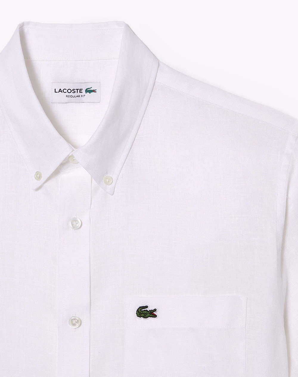 Lacoste Υποκαμισο Κμ S Sleeved Shirt 3Ch5699-001 White ανδρικά ρούχα πουκάμισα Politikos Shop Πολιτικός
