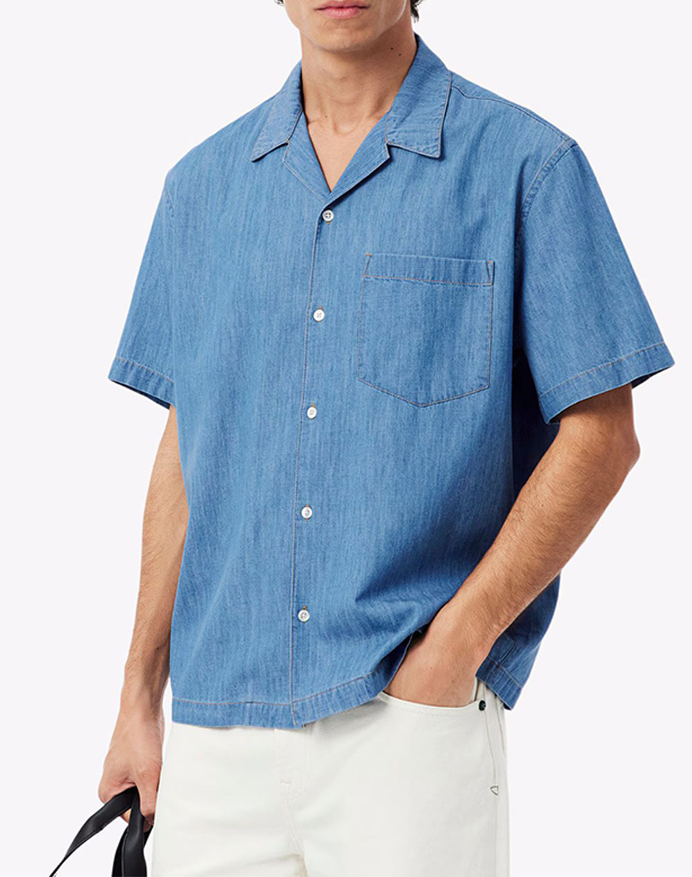 LACOSTE ΥΠΟΚΑΜΙΣΟ ΚΜ SHIRT SS 3CH1869-MKU DenimBlue