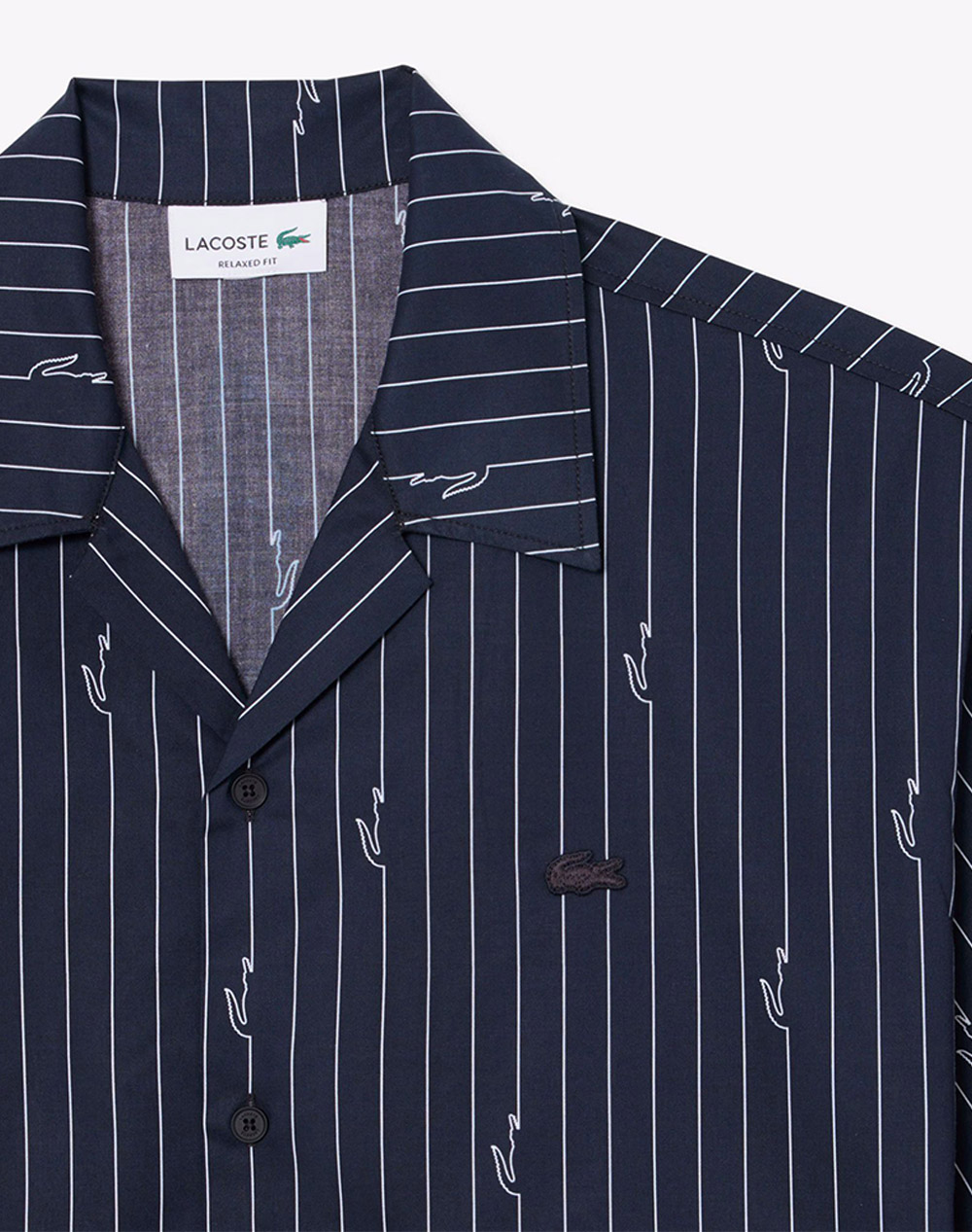 Lacoste Πουκαμισο Κμ Shirt Ss 3Ch2343-Iy8 Darkblue ανδρικά ρούχα πουκάμισα Politikos Shop Πολιτικός