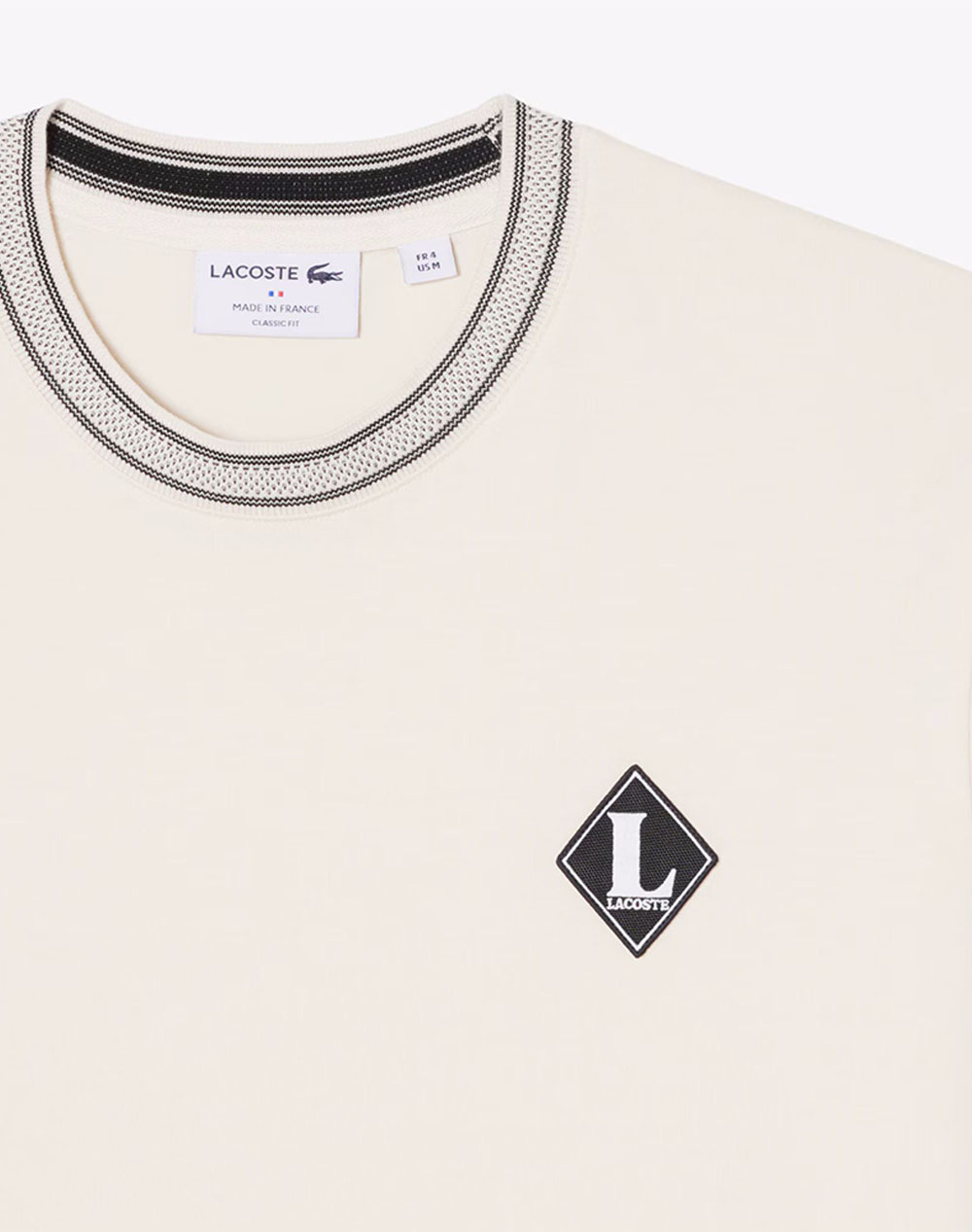 Lacoste Μπλούζα Κμ Tee-Shirt Ss 3Th0718-Xfj Cream ανδρικά ρούχα μπλούζες T-Shirt Politikos Shop Πολιτικός