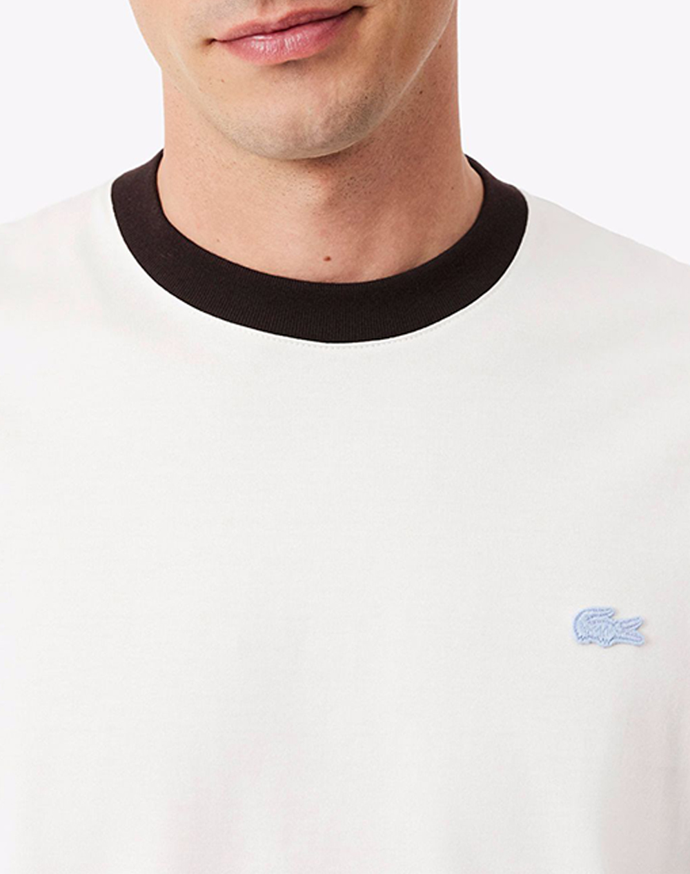 Lacoste Μπλούζα Κμ Tee-Shirt Ss 3Th2323-70V Offwhite ανδρικά ρούχα μπλούζες T-Shirt Politikos Shop Πολιτικός