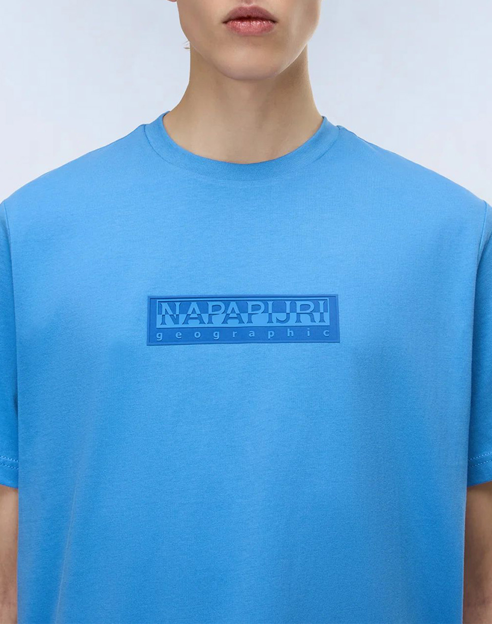 NAPAPIJRI S-BOX LOGO SS 1 NP0A4IFL-NPB9A Blue φωτογραφία