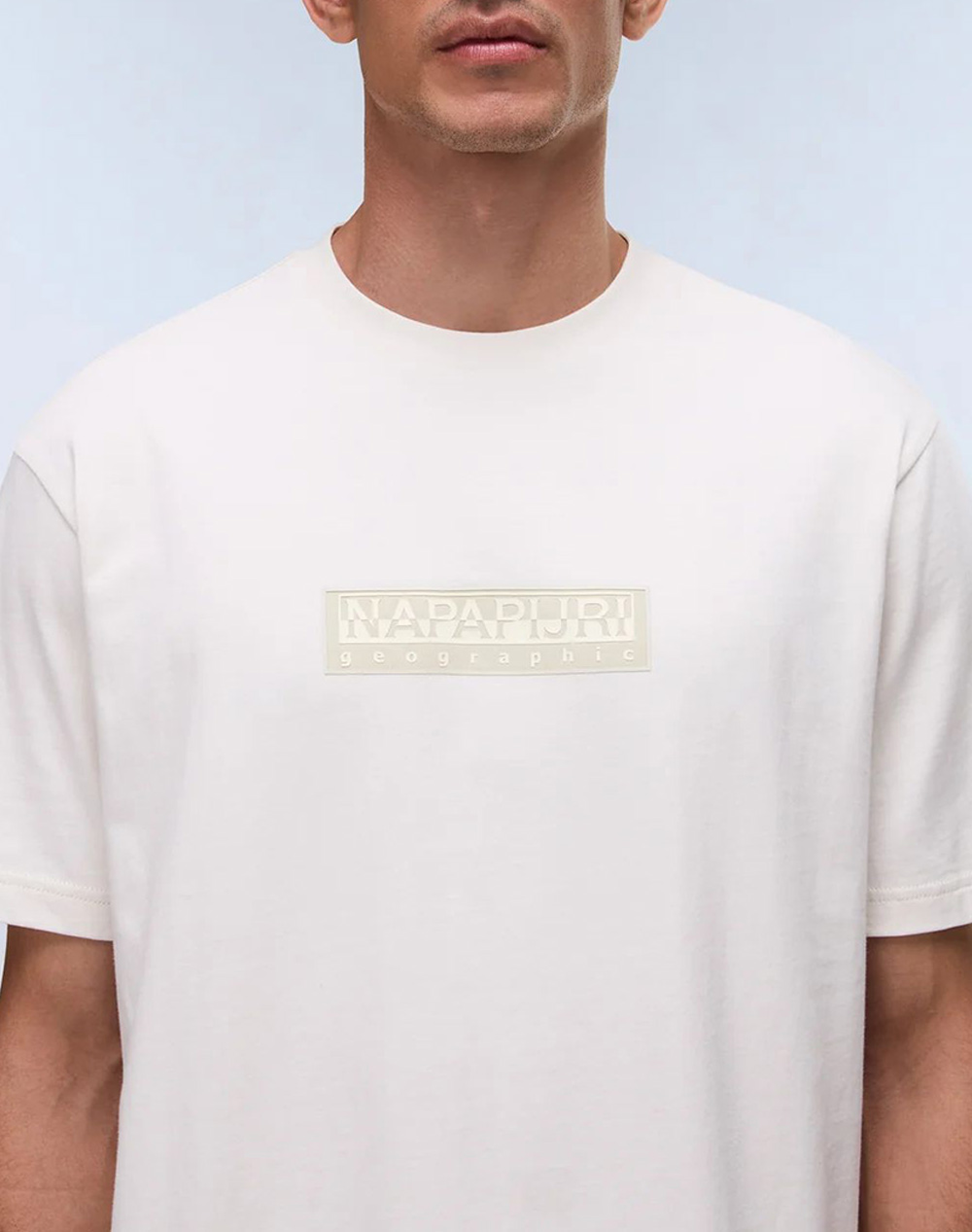NAPAPIJRI S-BOX LOGO SS 1 NP0A4IFL-NPN1A OffWhite φωτογραφία
