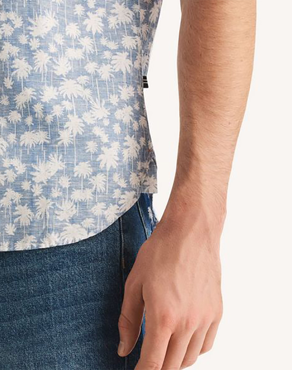 Nautica Πουκαμισο Κμ S Linen Reverse Print 3Ncw65121-45Y Lightblue ανδρικά ρούχα πουκάμισα Politikos Shop Πολιτικός