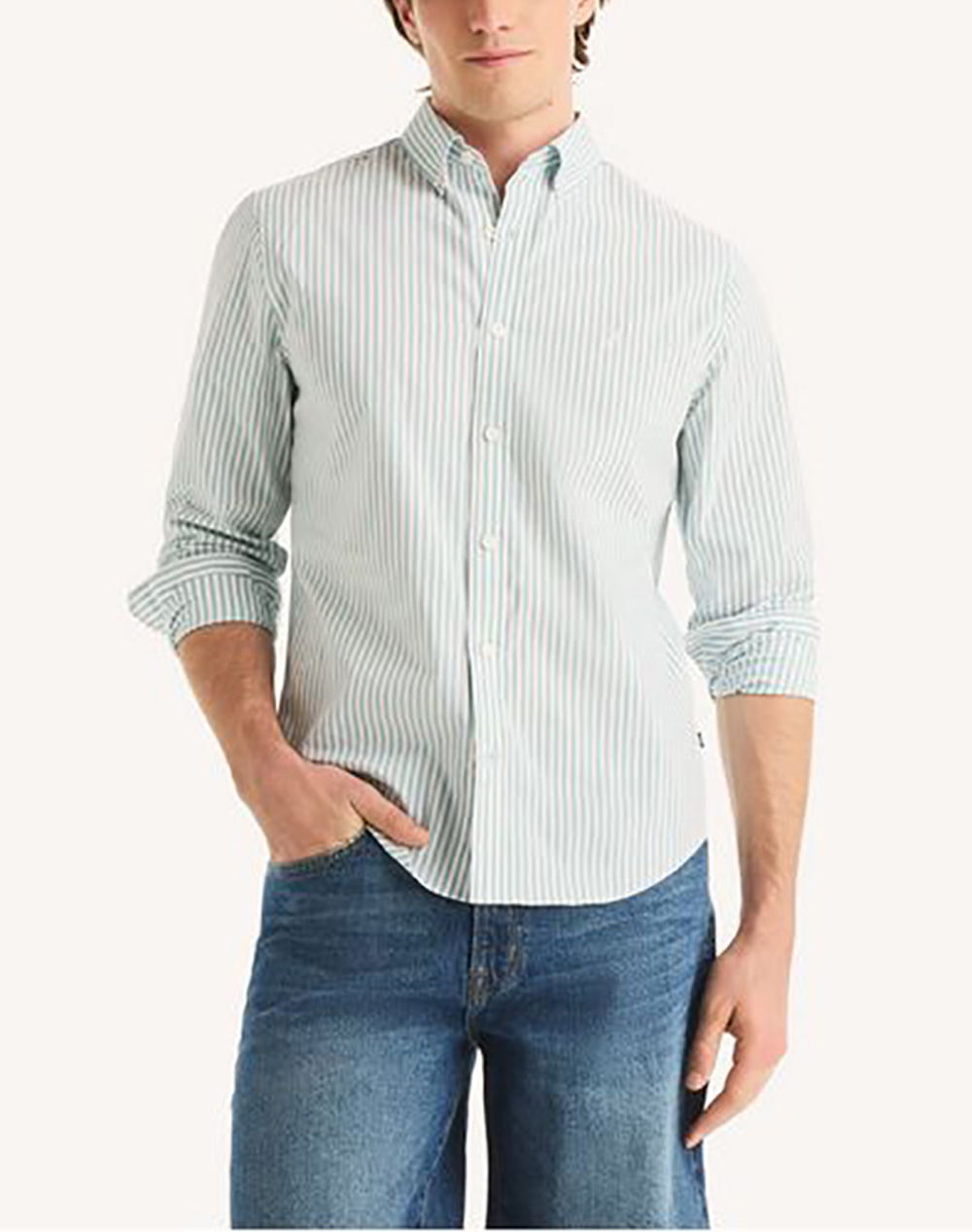 NAUTICA ΠΟΥΚΑΜΙΣΟ ΜΜ L/S WTW YD STRIPE 3NCW65210-4N5 Aqua