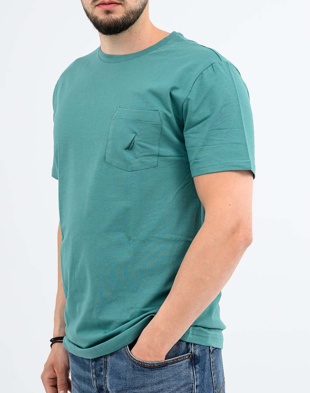 Nautica Μπλούζα T-Shirt Κμ Ss Fca Pocket Tee 3Ncv65000-3Bs Green ανδρικά ρούχα μπλούζες Politikos Shop Πολιτικός