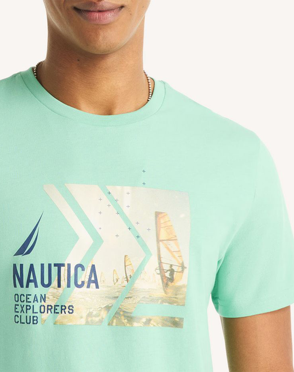 Nautica Μπλούζα T-Shirt Κμ Sustainable Ocean Explorers Dp 3Ncv65103-3Dn Aqua ανδρικά ρούχα μπλούζες Politikos Shop Πολιτικός