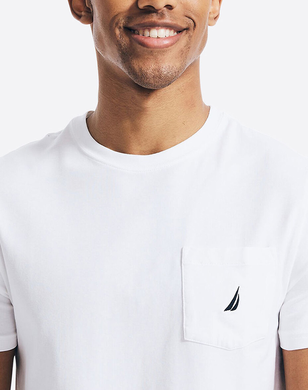 Nautica Μπλούζα T-Shirt Κμ Ss Anchor Pocket Tee 3Ncv41050-1Bw White ανδρικά ρούχα μπλούζες Politikos Shop Πολιτικός