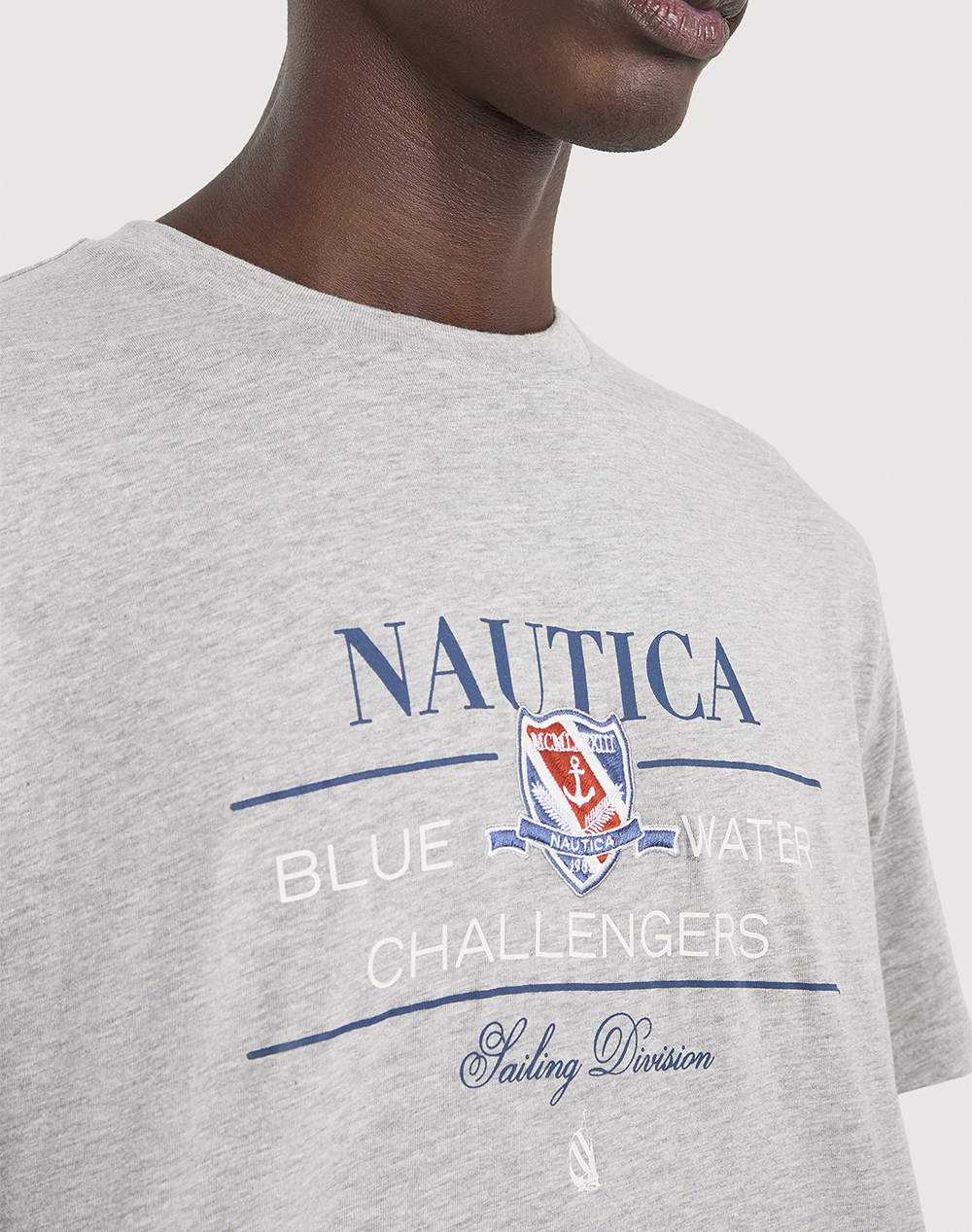 Nautica Μπλούζα T-Shirt Κμ Timon 3Ncn1V03991-112 Lightgray ανδρικά ρούχα μπλούζες Politikos Shop Πολιτικός