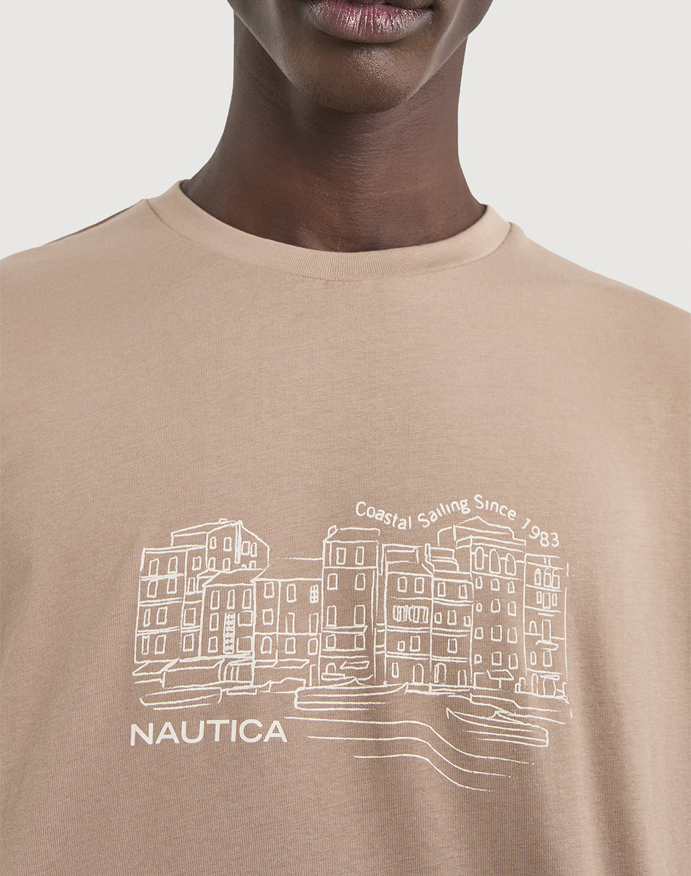 Nautica Μπλούζα T-Shirt Κμ Sassandra 3Ncn1V04034-225 Biege ανδρικά ρούχα μπλούζες Politikos Shop Πολιτικός
