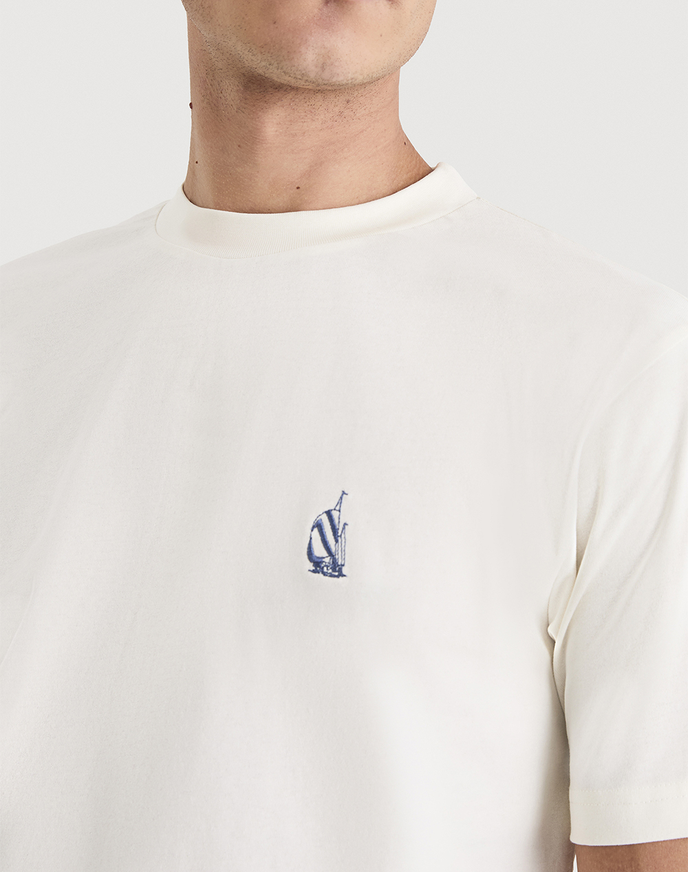 Nautica Μπλούζα T-Shirt Κμ Kokay 3Ncn1V03992-904 Offwhite ανδρικά ρούχα μπλούζες Politikos Shop Πολιτικός