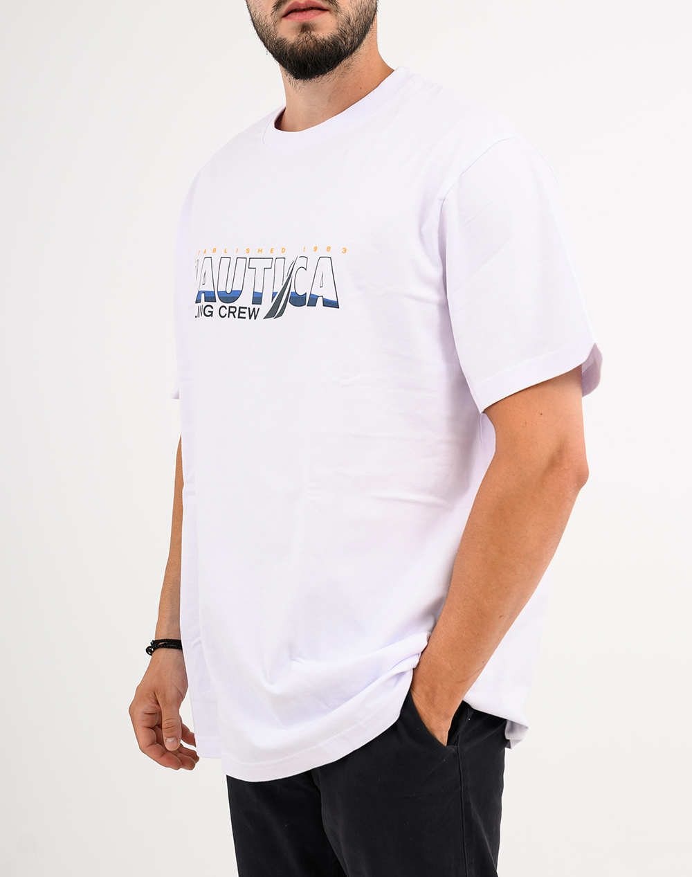 NAUTICA ΜΠΛΟΥΖΑ T-SHIRT ΚΜ Onda B&T T-Shirt 3NCN1V04171-908 White