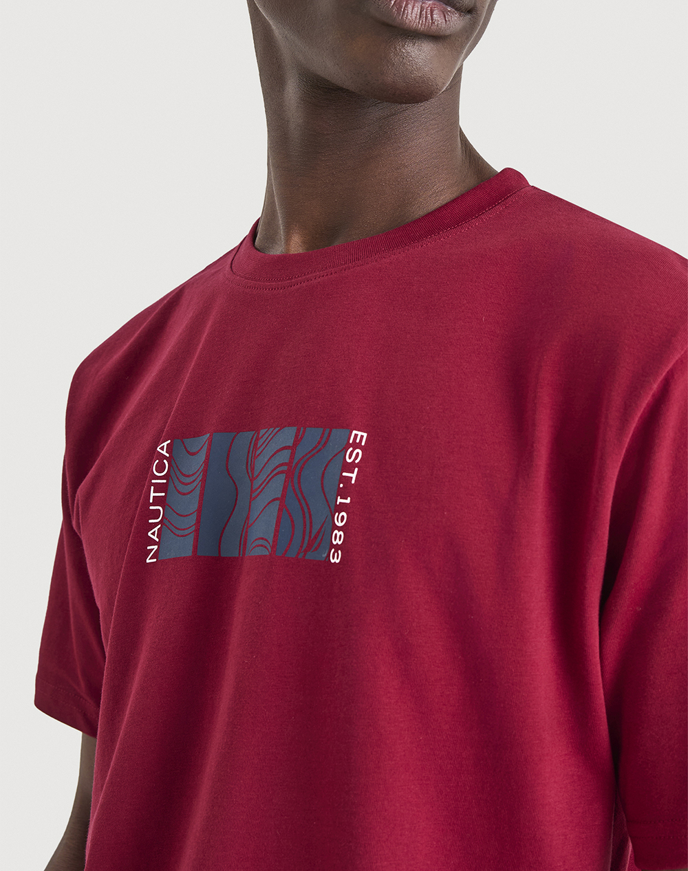 Nautica Μπλούζα T-Shirt Κμ Parrett 3Ncn1V04026-807 Darkred ανδρικά ρούχα μπλούζες Politikos Shop Πολιτικός