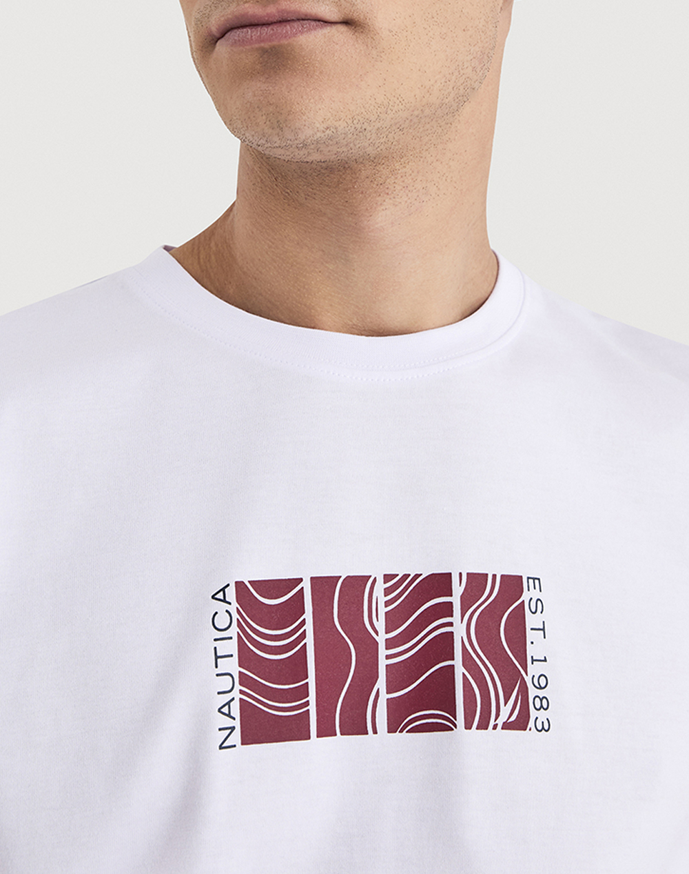Nautica Μπλούζα T-Shirt Κμ Parrett 3Ncn1V04026-908 White ανδρικά ρούχα μπλούζες Politikos Shop Πολιτικός