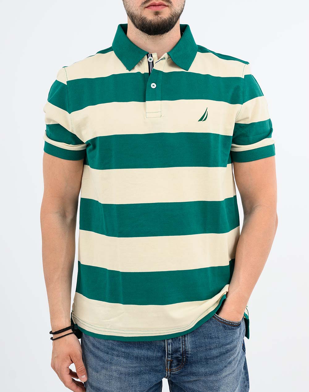 NAUTICA ΜΠΛΟΥΖΑ ΠΟΛΟ ΚΜ Row Polo Shirt 3NCN1CR0121-503 Green