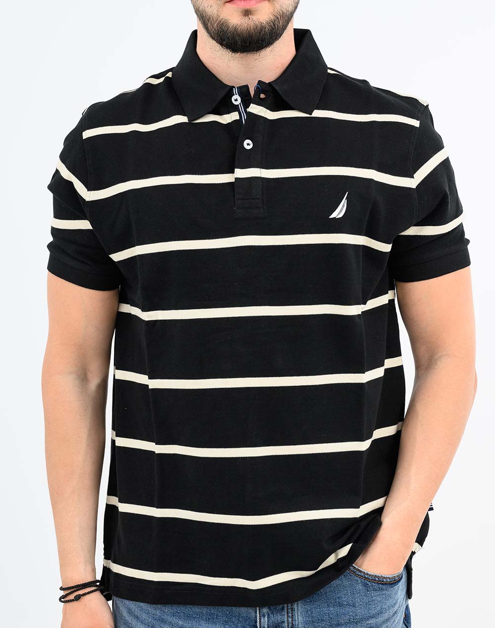 Nautica Μπλούζα Πολο Κμ Hull Polo Shirt 3Ncn1Cr0122-011 Black ανδρικά ρούχα μπλούζες Politikos Shop Πολιτικός