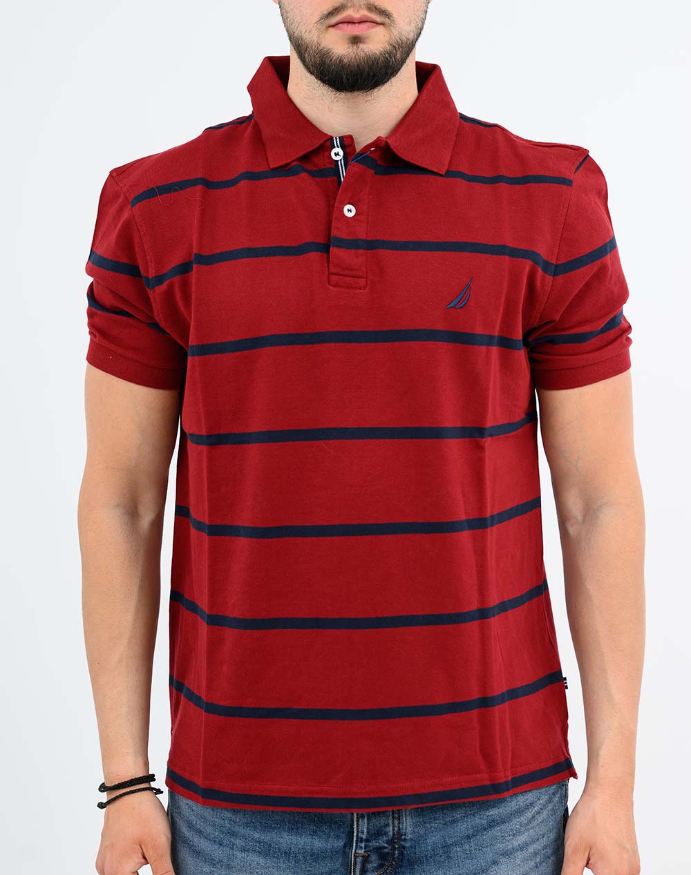 NAUTICA ΜΠΛΟΥΖΑ ΠΟΛΟ ΚΜ Hull Polo Shirt 3NCN1CR0122-807 DarkRed