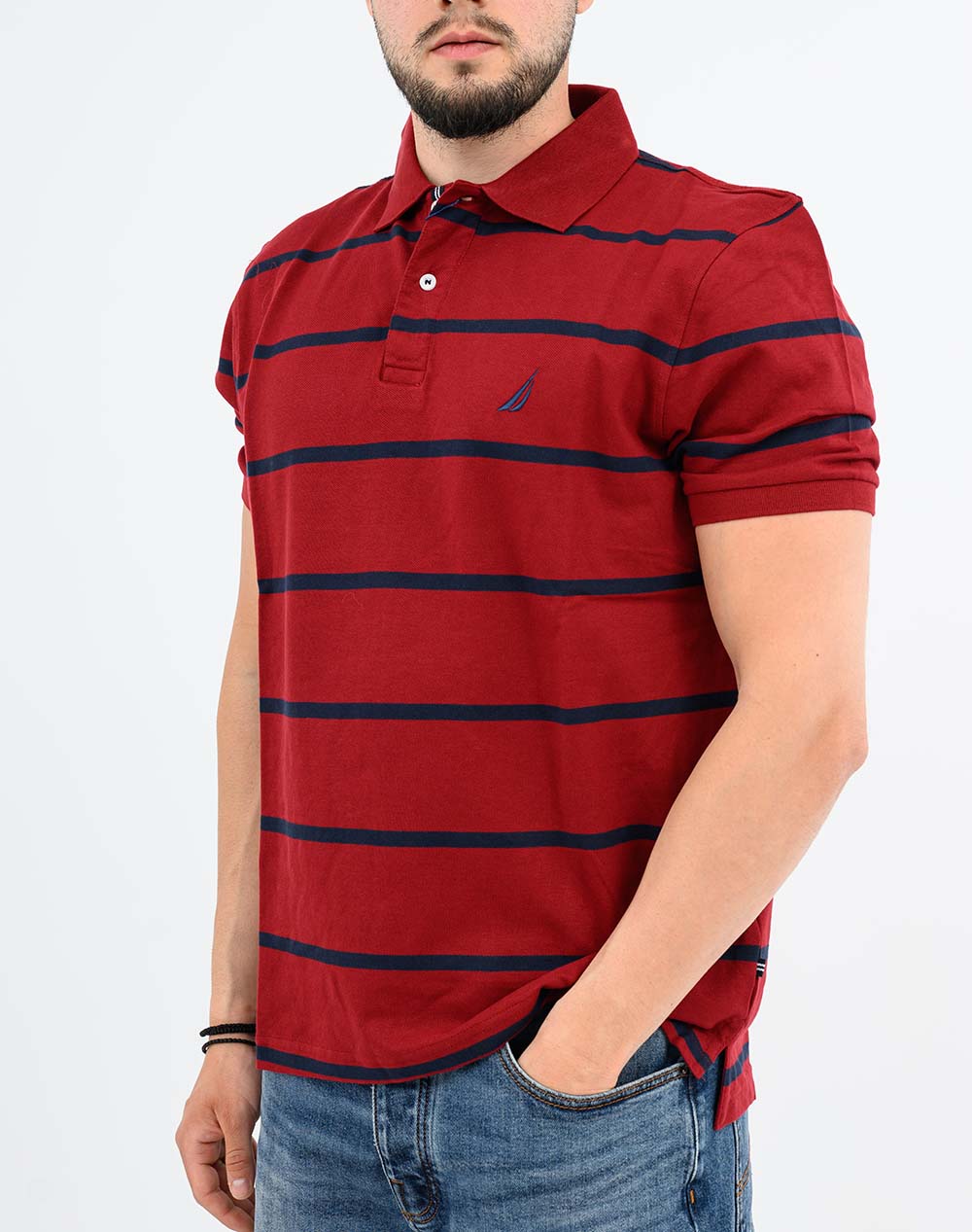 Nautica Μπλούζα Πολο Κμ Hull Polo Shirt 3Ncn1Cr0122-807 Darkred ανδρικά ρούχα μπλούζες Politikos Shop Πολιτικός