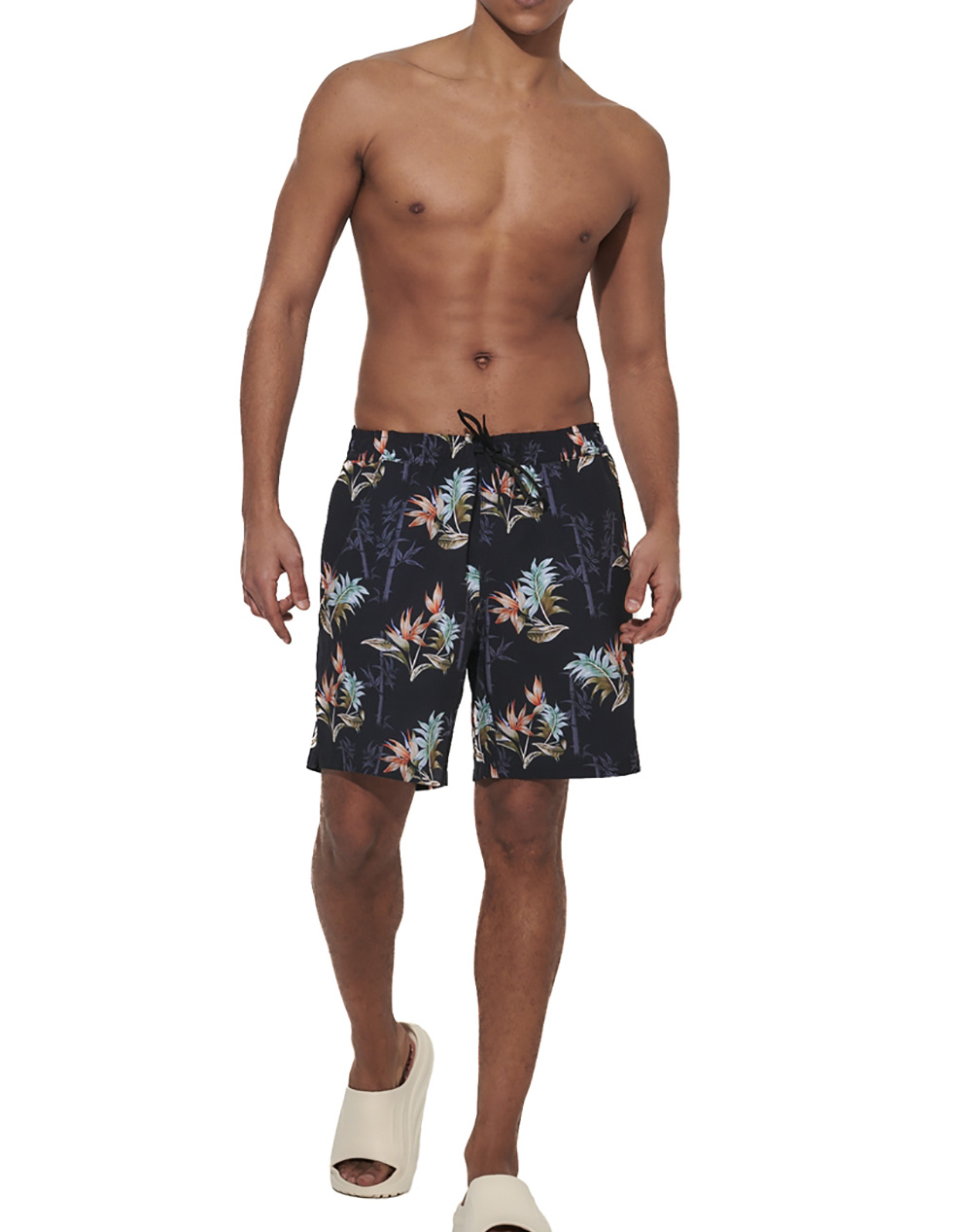BODY ACTION MEN''S ALLOVER PRINTED SWIM SHORTS 033624-01-BLACK JetBlack φωτογραφία