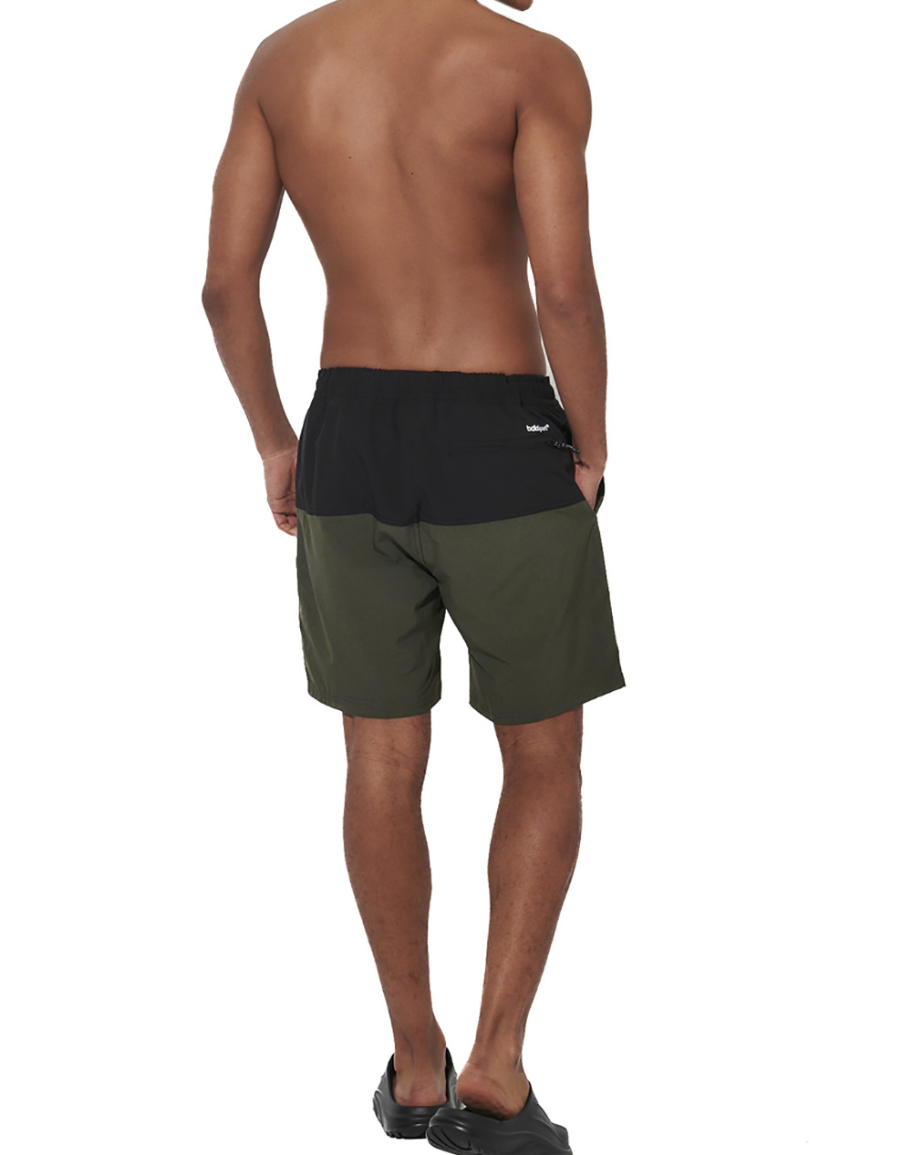 BODY ACTION MEN''S COLORBLOCK SWIM SHORTS 033627-01-BLACK KHAKI Khaki φωτογραφία