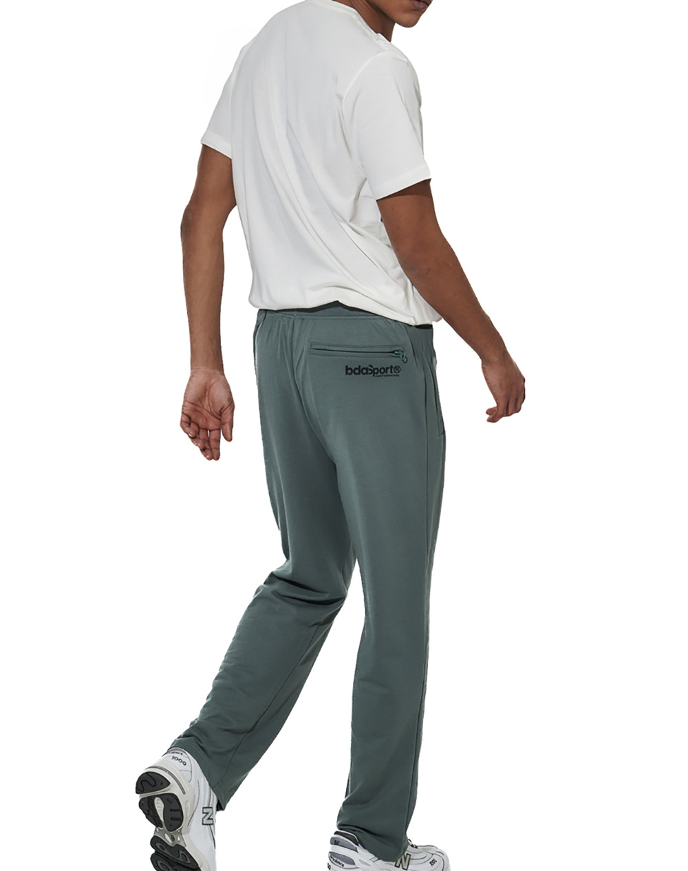 BODY ACTION MEN''S ESSENTIALS FRENCH TERRY PANTS 023624-01-Balsam Green DarkGreen φωτογραφία