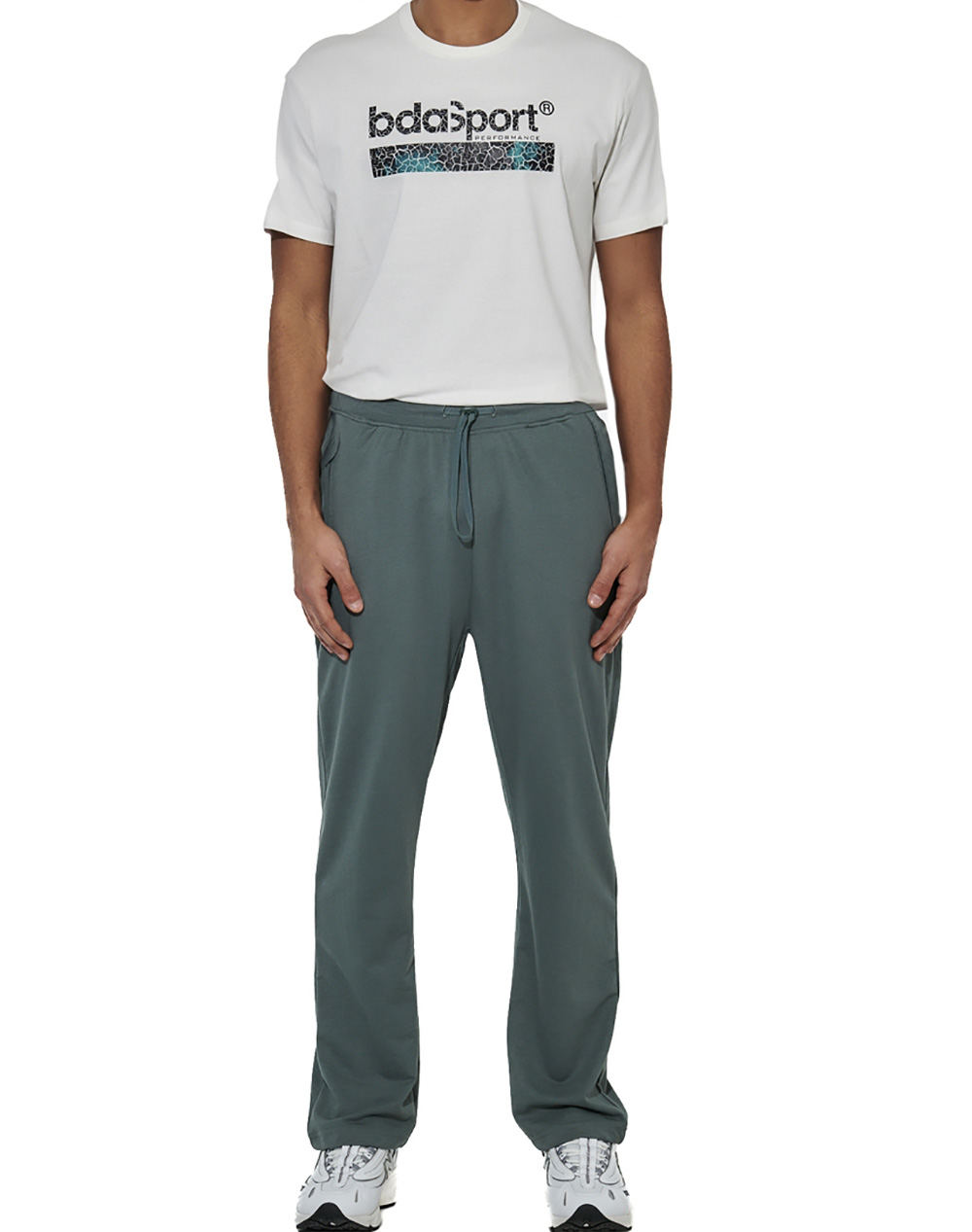 Body Action Men&Apos S Essentials French Terry Pants 023624-01-Balsam Green Darkgreen ανδρικά ρούχα παντελόνια Φορμας Politikos Shop Πολιτικός