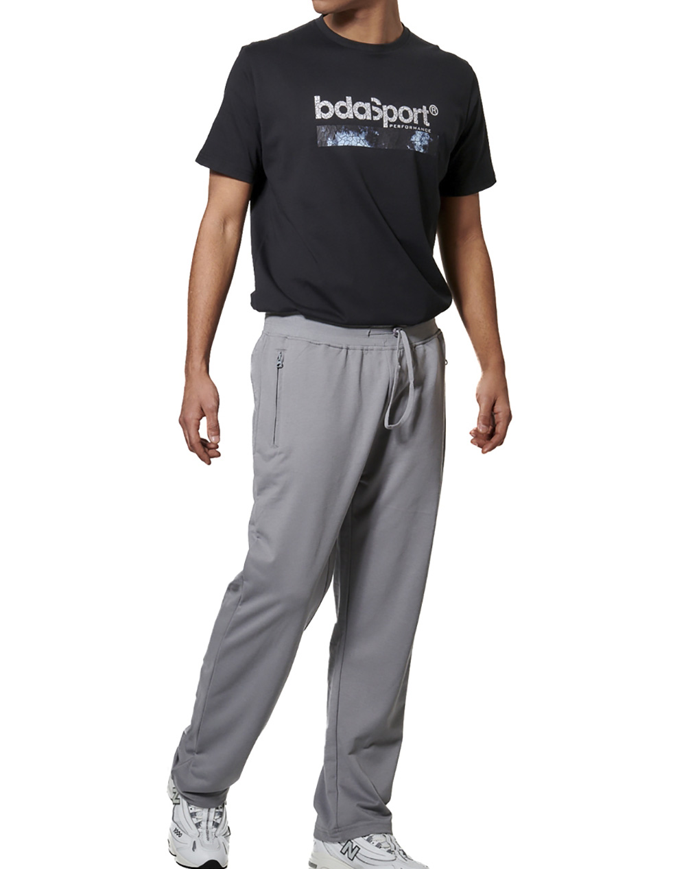 BODY ACTION MEN''S ESSENTIALS FRENCH TERRY PANTS 023624-01-SILVER GREY Gray φωτογραφία