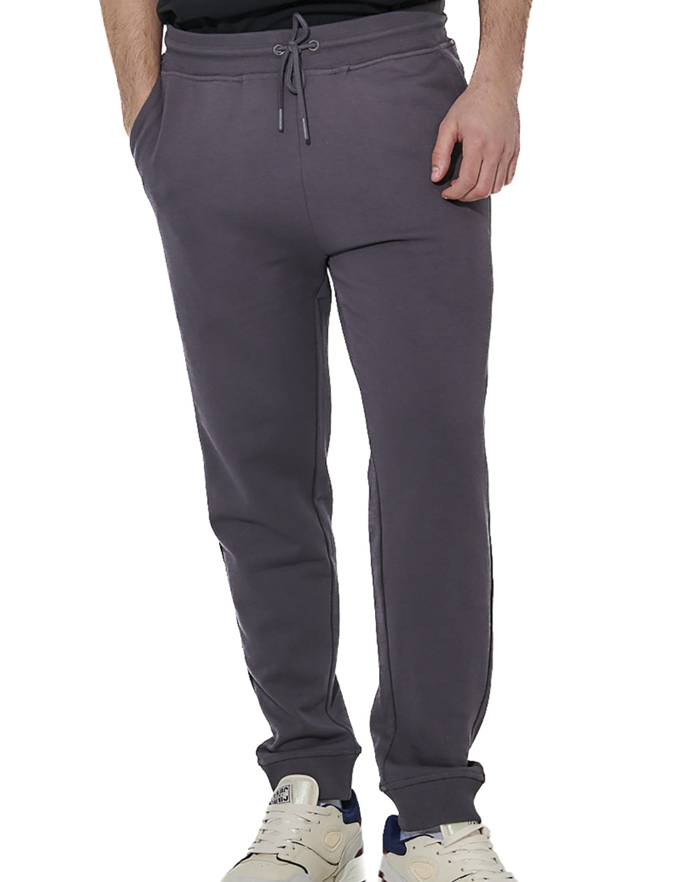 BODY ACTION MEN''S TAPERED SWEATPANTS 023626-01-BOULEVARD GREY DarkGray