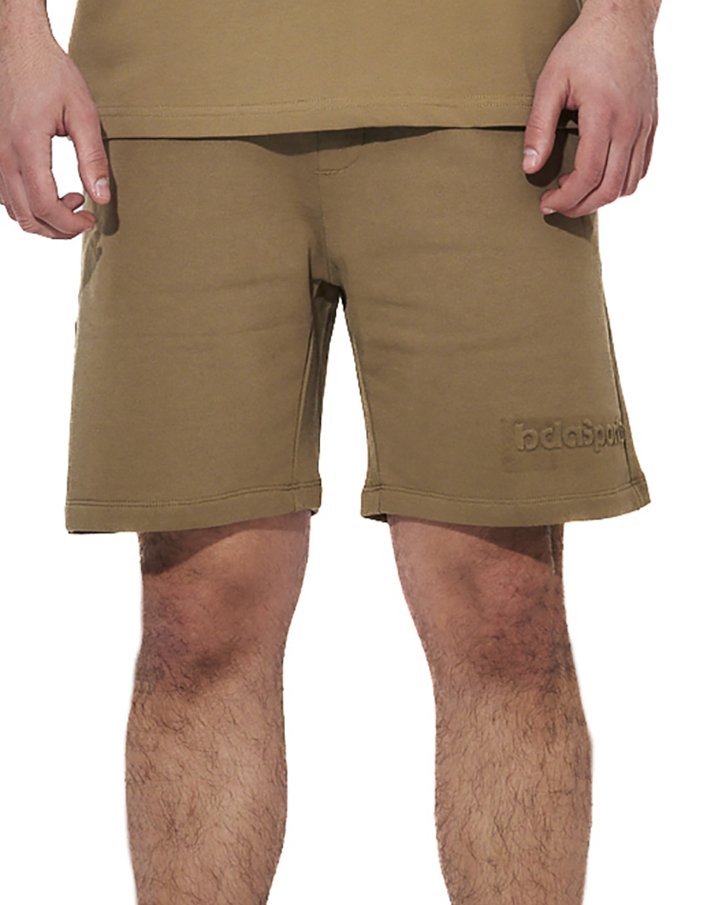 BODY ACTION MEN''S COTTON TERRY SHORTS 033629-01-COVERT GREEN Khaki