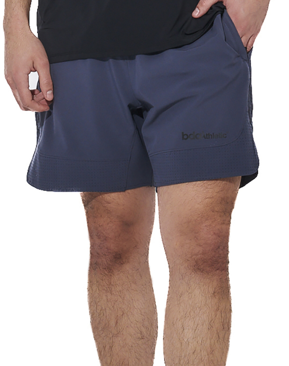 BODY ACTION MEN''S TRAINING SHORTS 033619-01-BLUE GREY DarkBlue