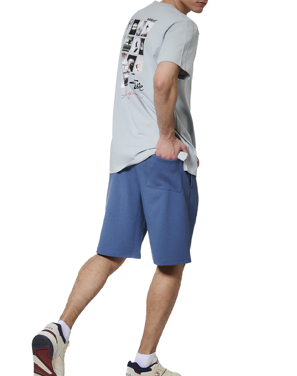BODY ACTION MEN''S WAFFLE BERMUDA SHORTS 033631-01-BLUE HORIZON Blue φωτογραφία