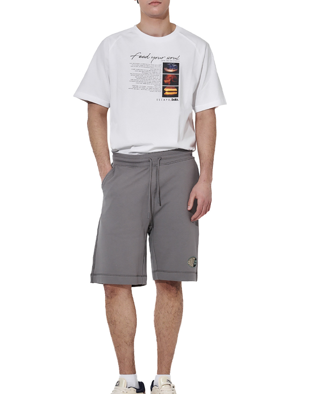 BODY ACTION MEN''S COTTON FRENCH TERRY SHORTS 033630-01-STEEL GREY DarkSlateGrey φωτογραφία