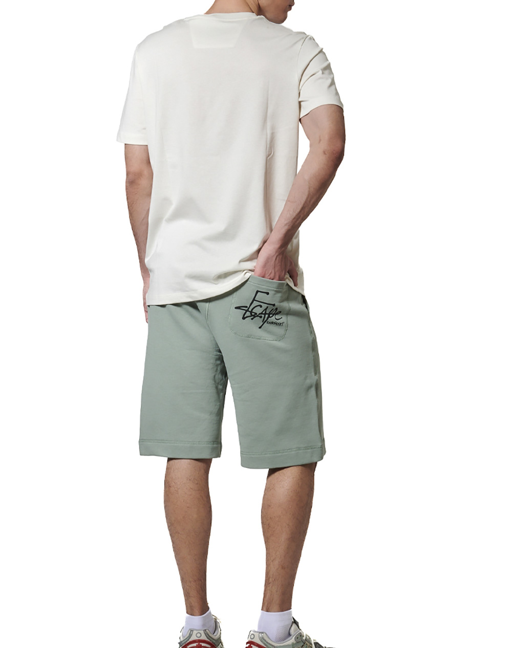 BODY ACTION MEN''S COTTON FRENCH TERRY SHORTS 033630-01-PISTACHIO GREEN LightGreen φωτογραφία