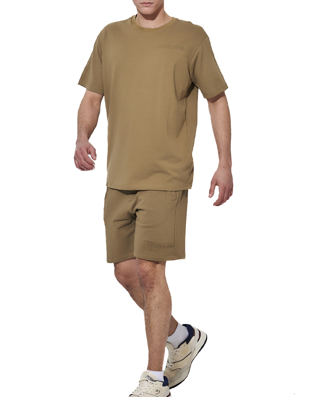 BODY ACTION MEN''S REGULAR FIT TECH PIQUE T-SHIRT 053626-01-COVERT GREEN Khaki φωτογραφία
