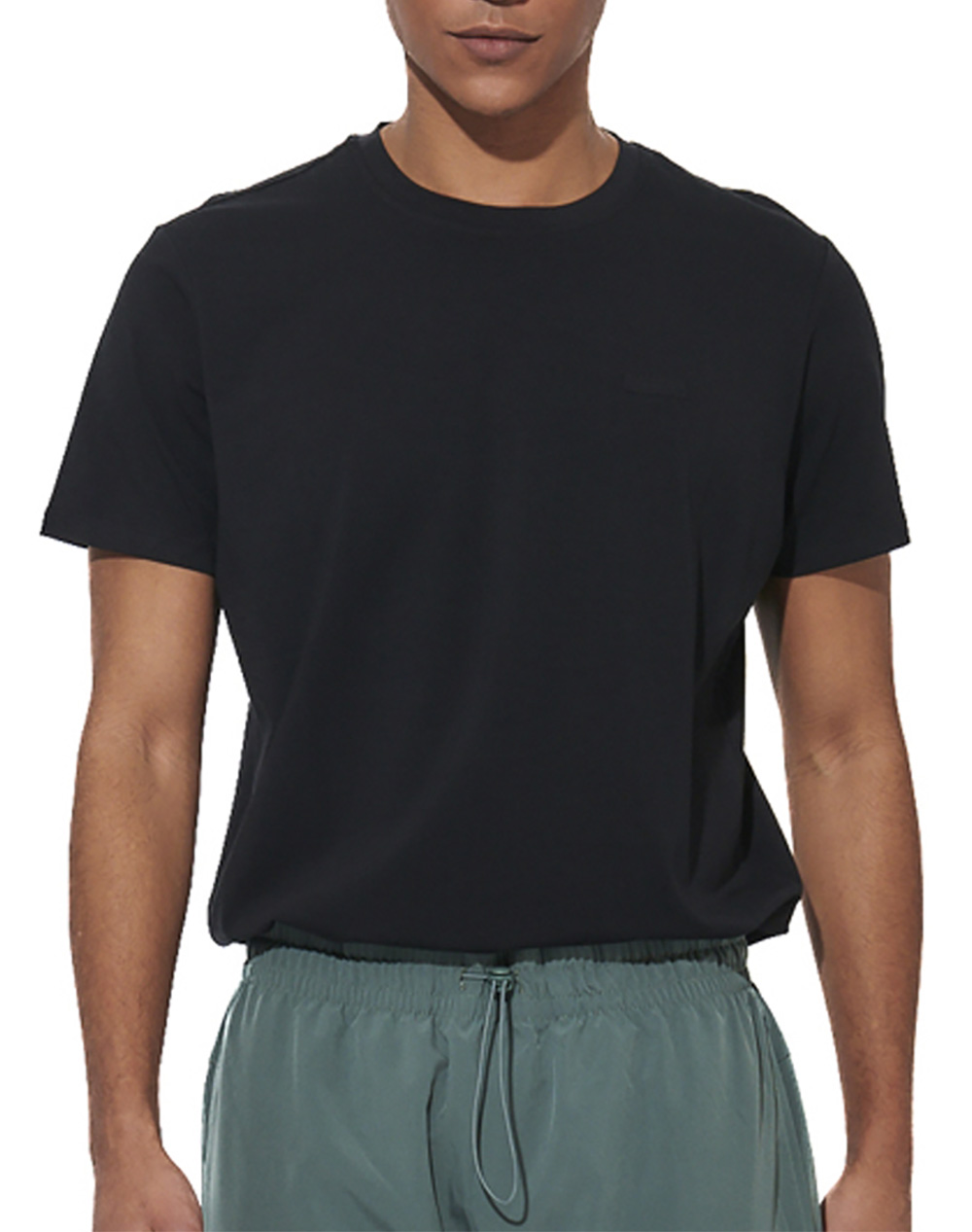 BODY ACTION MEN''S SLIM FIT STRETCH JERSEY T-SHIRT 053625-01-BLACK Black