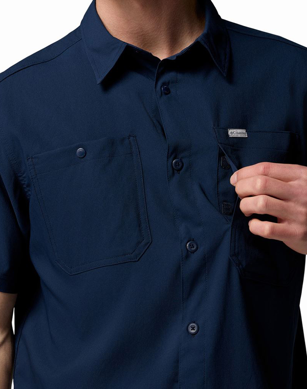 Columbia Ανδρικό Πουκάμισο Silver Ridge Utility Ii Ss Shirt Cd33-2157323-464 Navyblue ανδρικά ρούχα πουκάμισα Politikos Shop Πολιτικός
