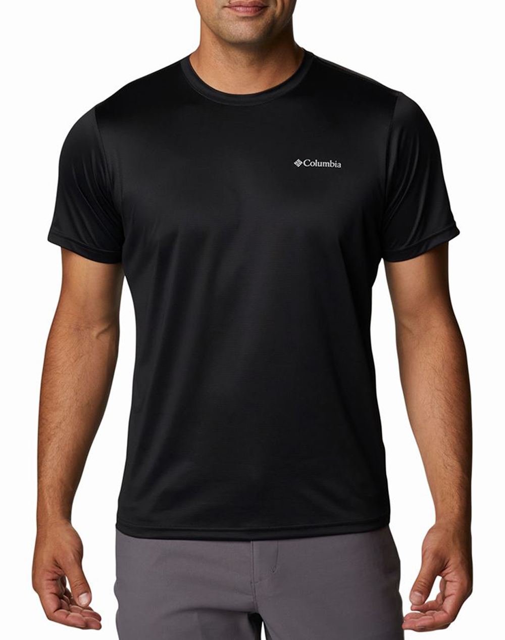 Columbia Ανδρικό Αθλητικό T-Shirt Κοντομάνικο Μαύρο Πολυεστέρας Jacquard Knit