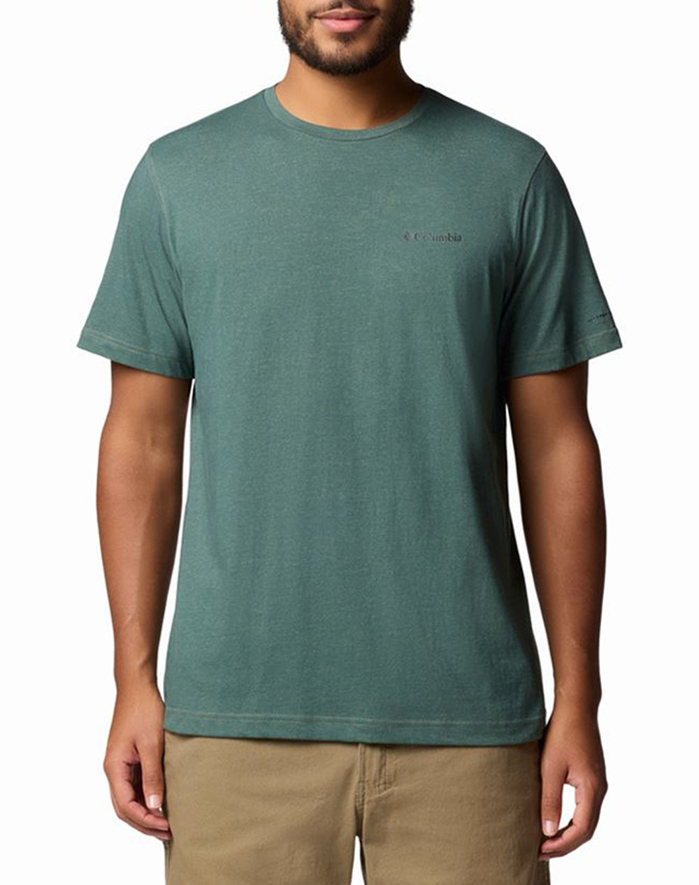 Columbia Ανδρικό T-Shirt Κοντομάνικο Σκούρο Πράσινο Βαμβάκι Ανακυκλωμένο Πολυεστέρα